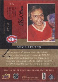 2008-09 Upper Deck Masterpieces #53 verso