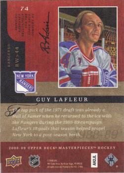 2008-09 Upper Deck Masterpieces #74 verso