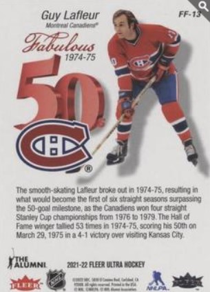 2021-22 Fleer Ultra - Fabulous 50s #FF-13 verso