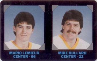 1985-86 7-Eleven NHL Collectors' Series #15 Mario Lemieux / Mike Bullard recto