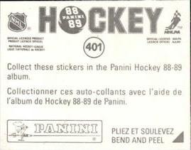 1988-89 Panini Stickers 401   AW verso