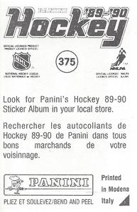 1989-90 Panini Stickers 375   AW verso
