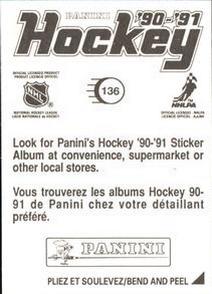 1990-91 Panini Stickers #136 verso