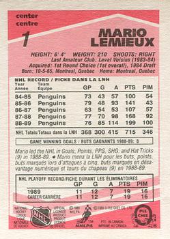 1989-90 O-Pee-Chee Tembec 1 Test White Backs verso