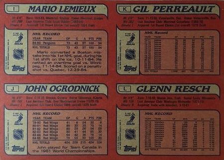 1985-86 Topps Wax Box Bottom IJKL verso