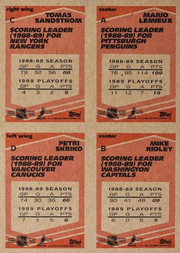 1989-90 Topps Wax Box Bott ABCD verso
