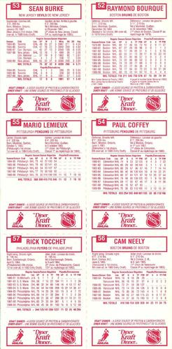 1989-90 Kraft Panels 52-57 AS verso