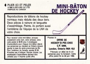 1989-90 O-Pee-Chee Sticker 68 / 208 Stan Smyl TW verso