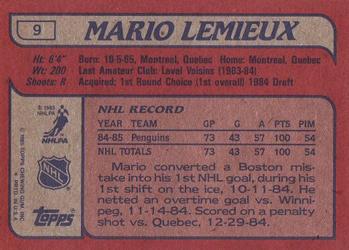 1985-86 Topps 9 RC verso