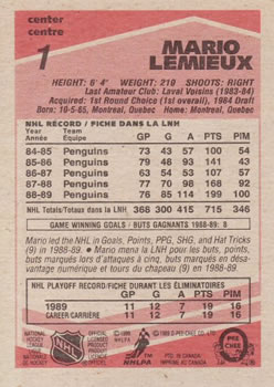 1989-90 O-Pee-Chee 1 verso