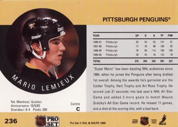 1990-91 Pro Set #236 UER
UER: Missed 21 games, not 11 verso