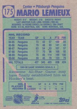 1990-91 Topps #175 "A*" print code verso
