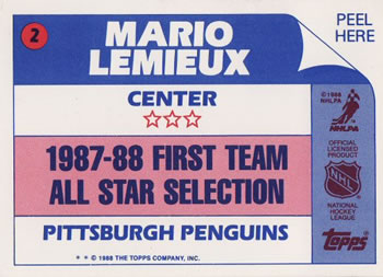 1988-89 Topps Stickers 2   AS verso