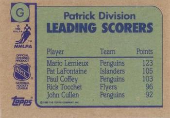 1990-91 Topps - Box Bottoms #G verso