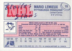 1988-89 O-Pee-Chee Minis 19 verso