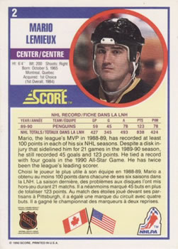 1990-91 Score Canadian #2 verso