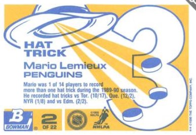 1990-91 Bowman - Hat Tricks Collector's Edition (Tiffany) #2 verso