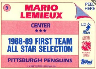 1989-90 Topps Stickers 3a   AS, VA VAR: One asterisk (*) before copyright on back verso